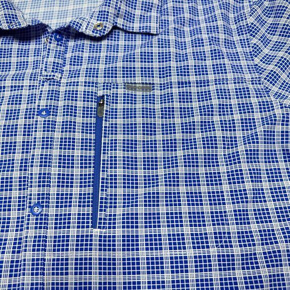 Craghoppers Shirt Men XXL Blue Insect Shield Lightweight Snap Up Camping Fishing - Picture 5 of 14